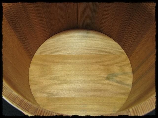 露地道具 水張桶 大型 手桶 水桶 通桶 つくばい 木地 茶道具 f319