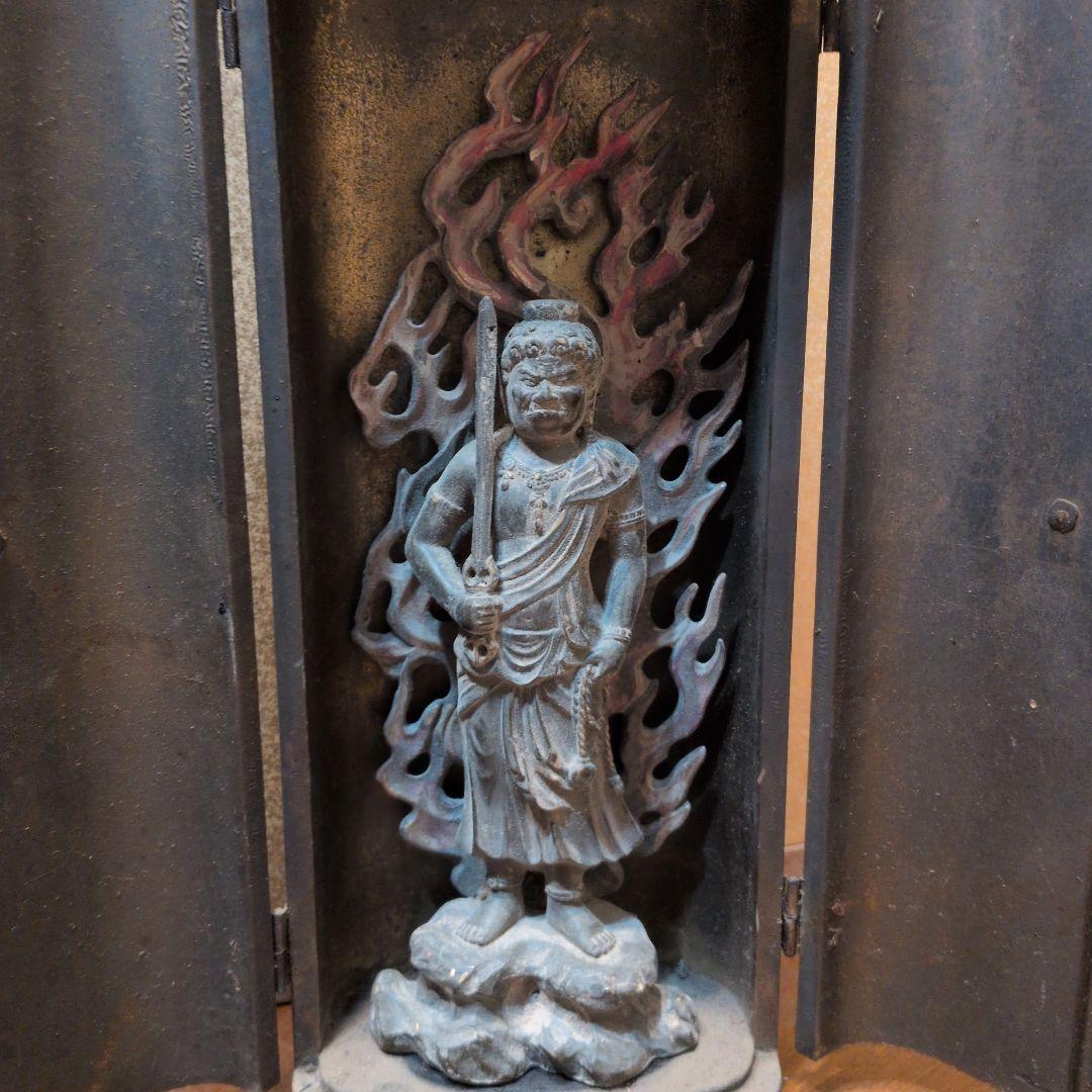 不動明王　銅製21センチ厨子付