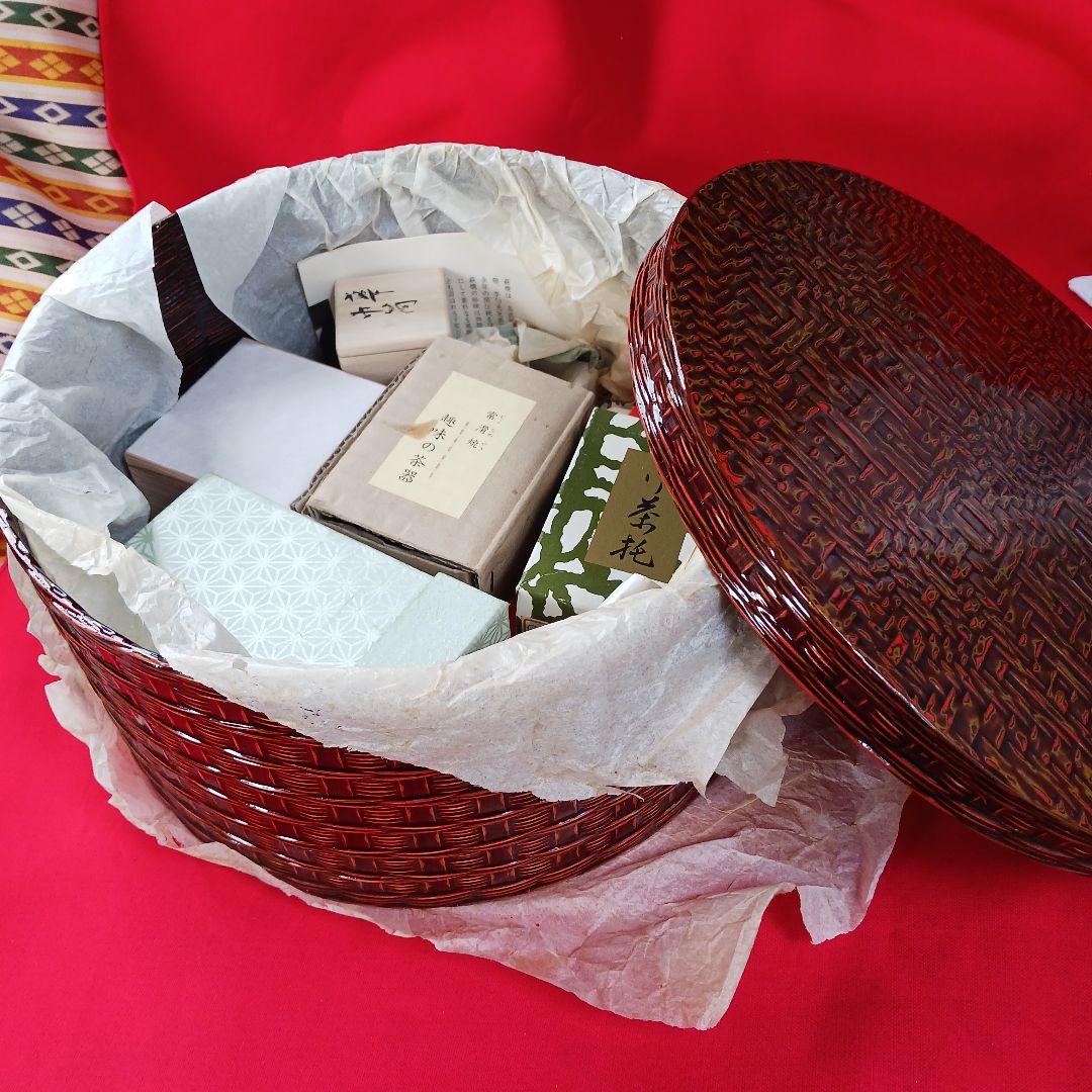 煎茶道具　籃胎漆器他(全9品)