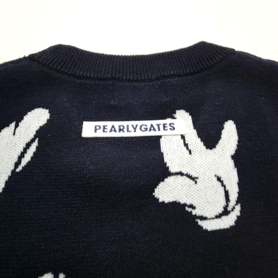 PEARLY GATES ミッキーマウス 総柄ニット セーター XL　黒 メンズ