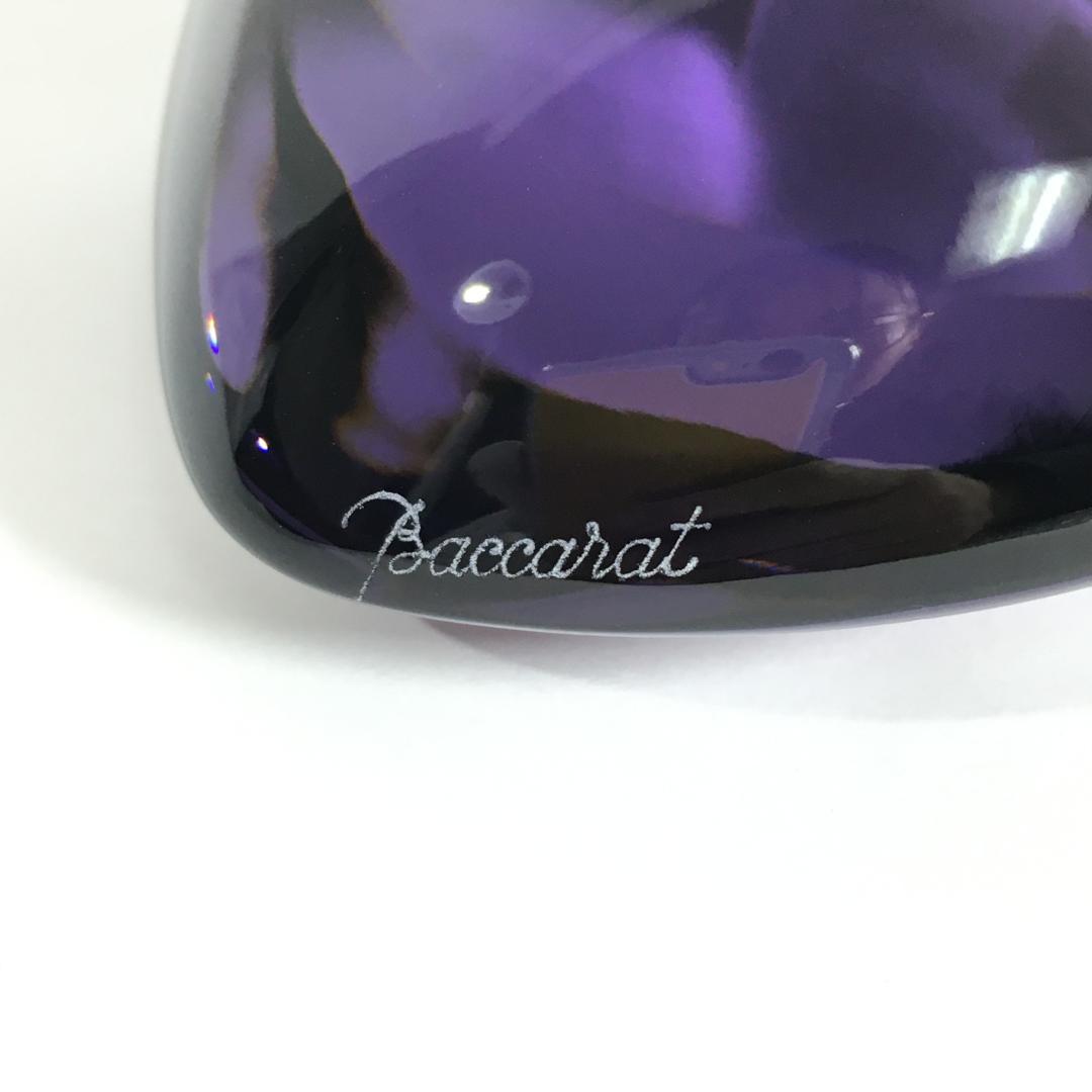 ○希少美品！ Baccarat バカラ ハート ペーパーウェイト パープル 紫