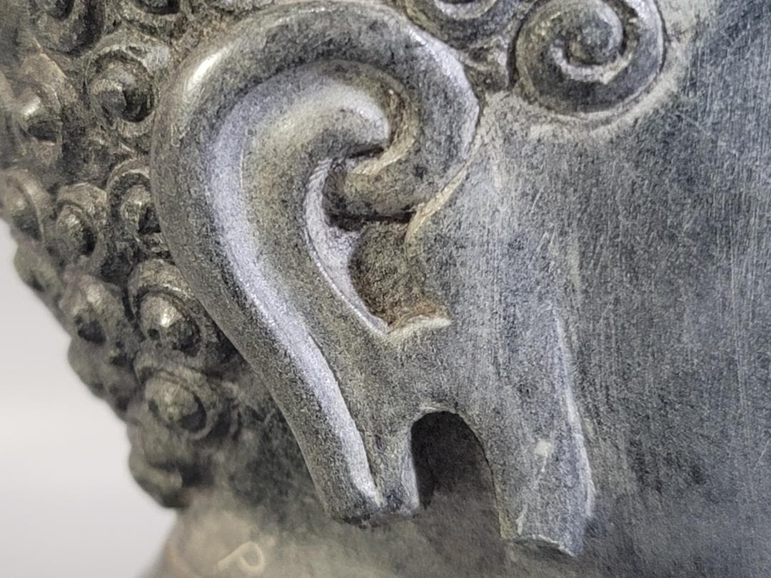 石仏 仏頭 置物 在銘 DT421