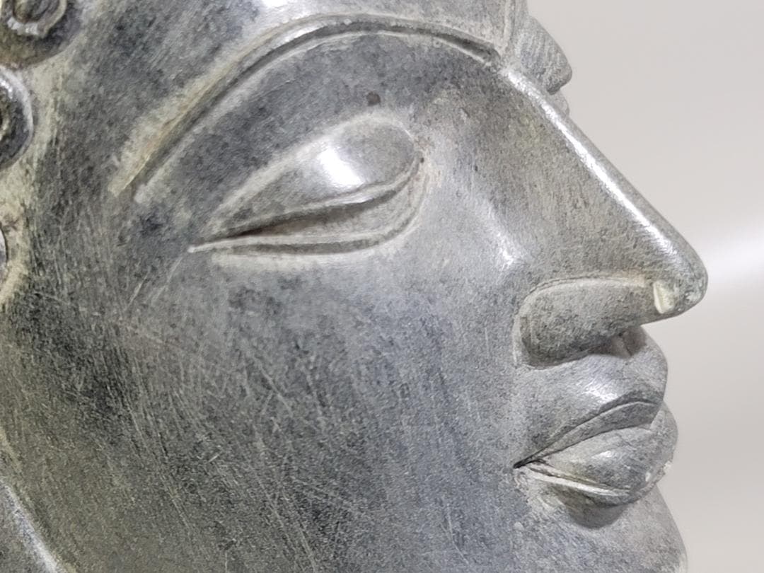 石仏 仏頭 置物 在銘 DT421