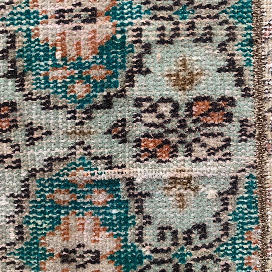 ランナー　モロッカンタイル　120×58パッチワーク　トルコヴィンテージラグ