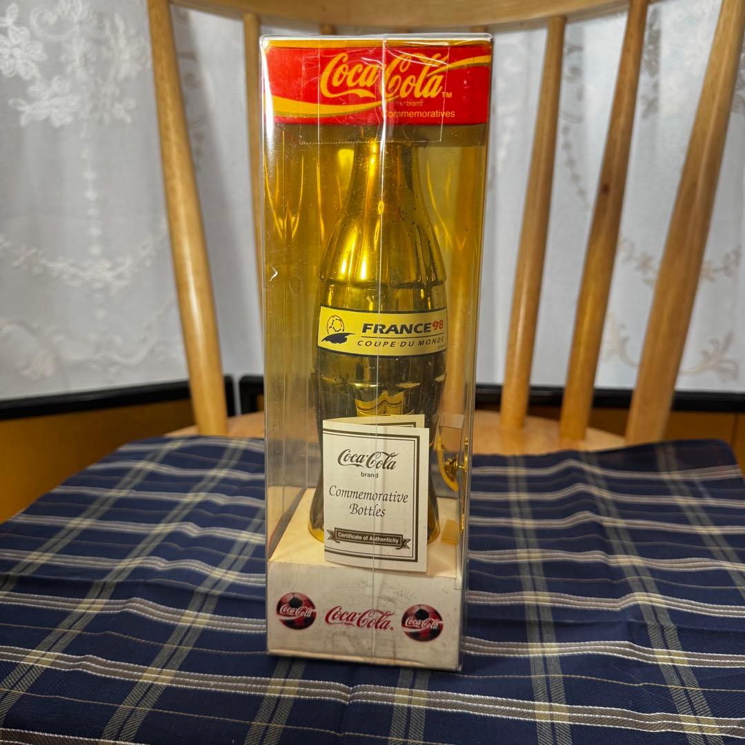 限定1998本シリアル入 98年フランスW杯 コカコーラ ゴールドボトル 箱付