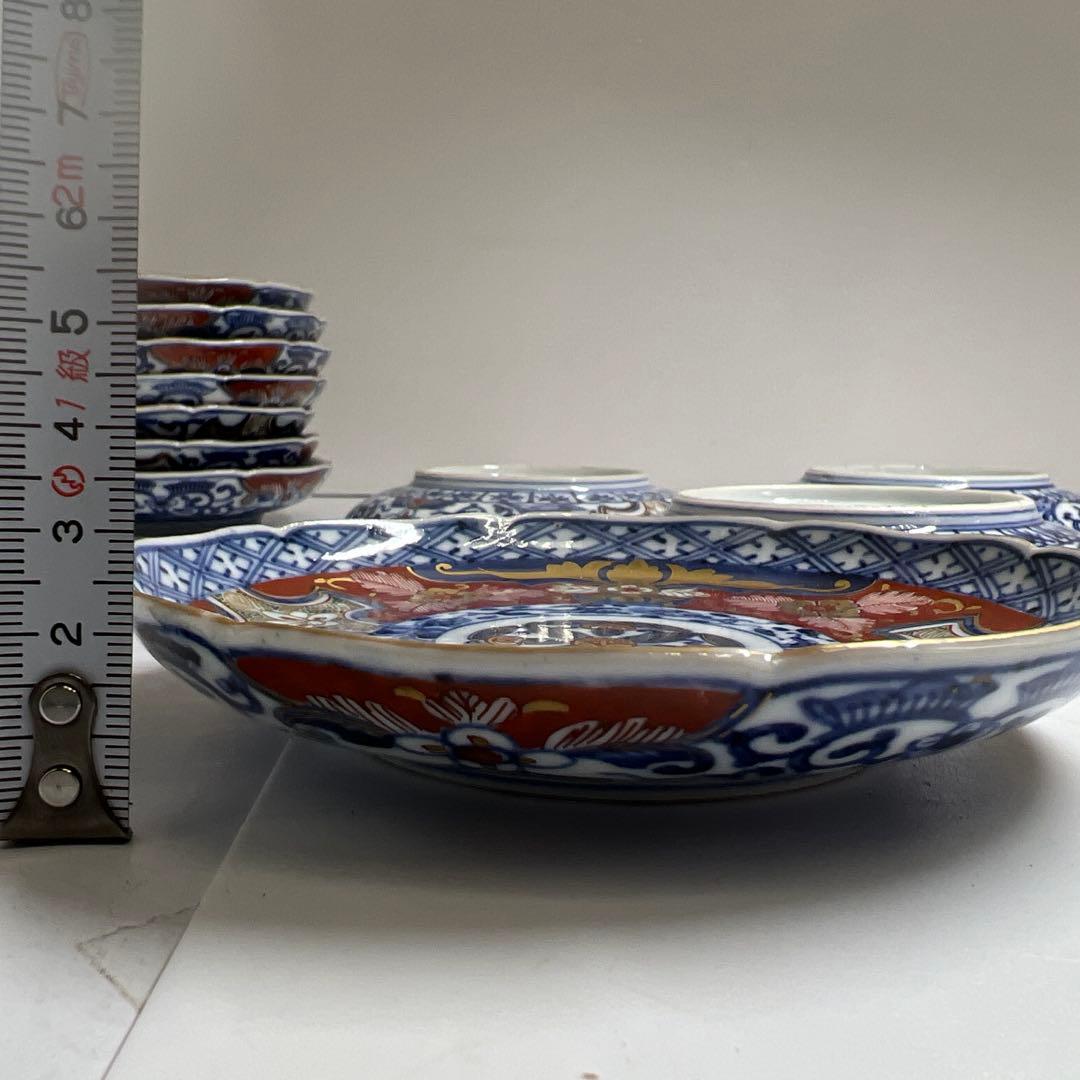 明治初期　極上手　大聖寺伊万里中皿14枚　木箱付　東Y8-0205☆2F