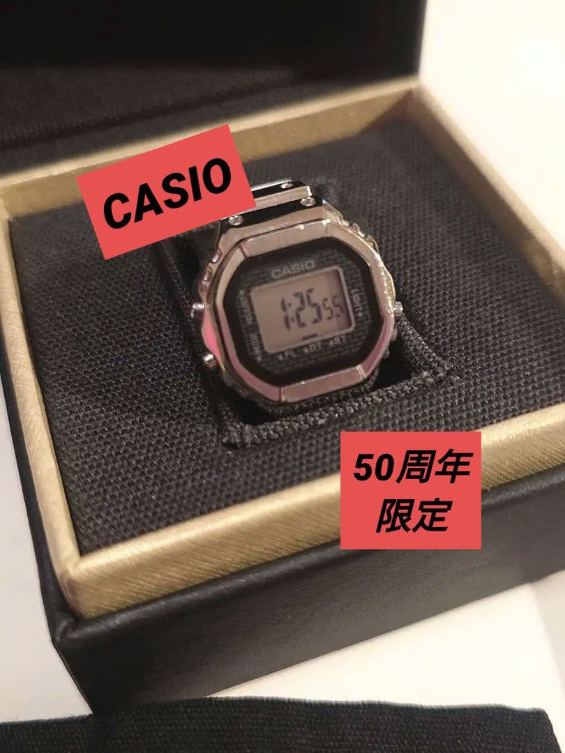 【限定】CASIO CRW-001-1JR リングウォッチ デジタル シルバー