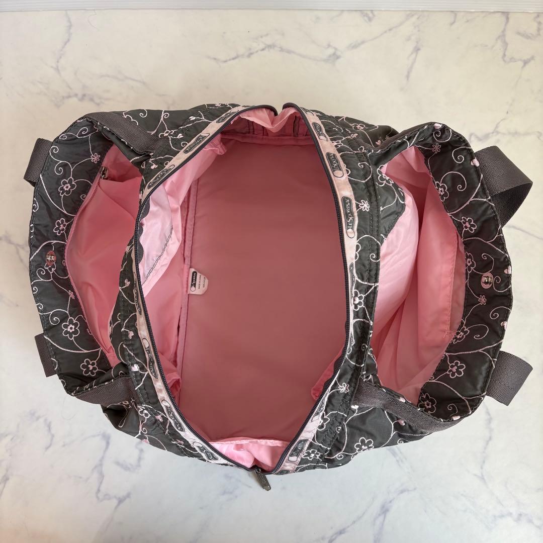 新品 レスポートサック ハワイ限定 グレー ヴァイン ハンドバッグ 刺繍