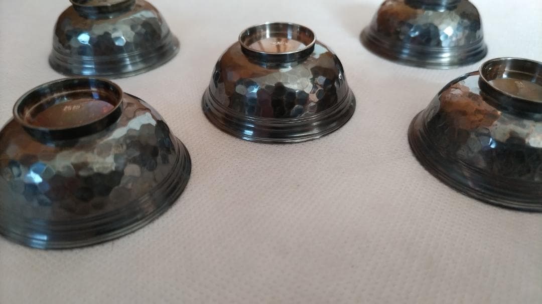 純銀刻印有　酒杯 5客