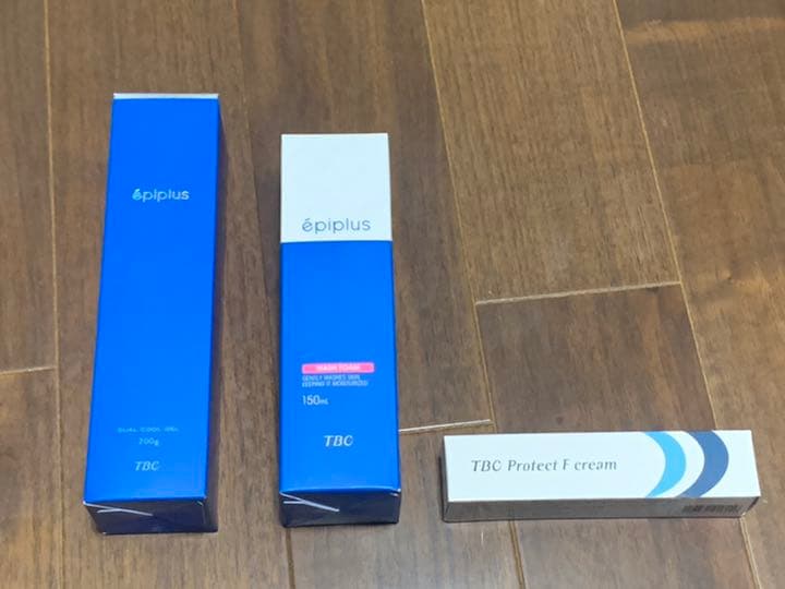 TBCの脱毛後のケア商品一式。