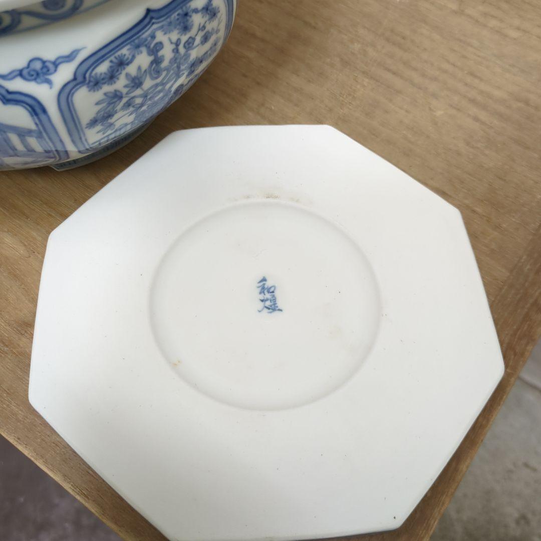 瓶掛　青白磁 　灰　五徳　敷板付き　茶道具　煎茶道具　火鉢