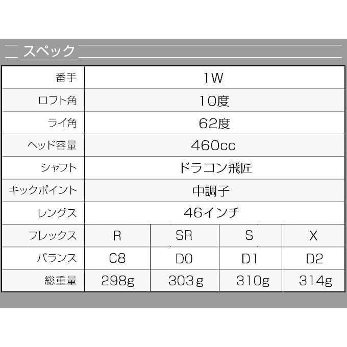 左【新品】高反発ダイナミクスプレステージ ドラコン飛匠シャフト仕様