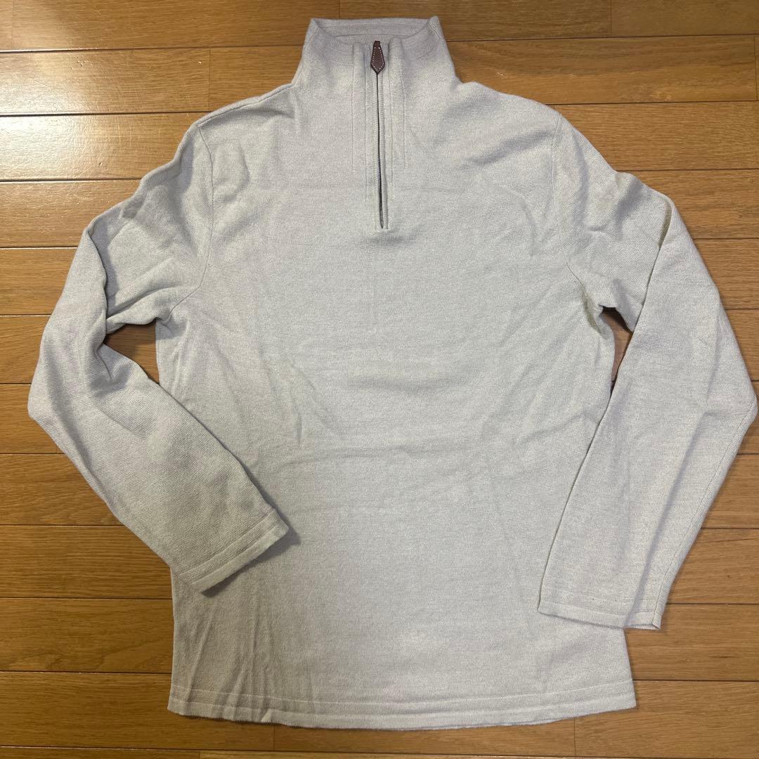 t*o様 HERMES ハーフジップセーター M ライトグレー