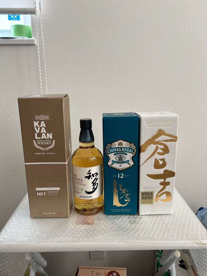 ウイスキー4本セット　ミズナラ12年　KAVALAN 倉吉　知多