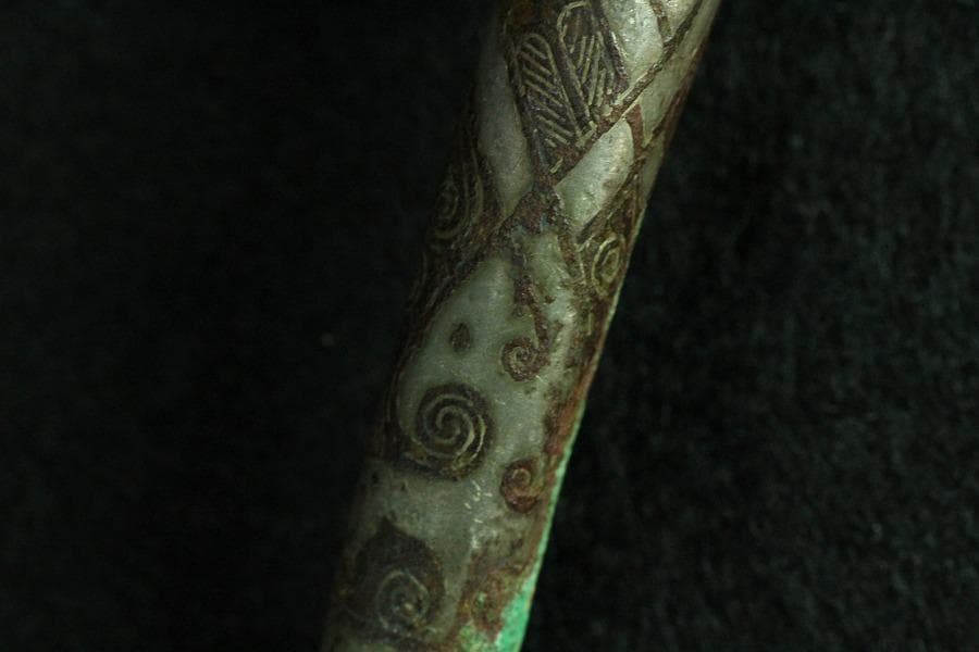 中国美術 青銅 銀象嵌 帯駒 古美術(K-BB491)