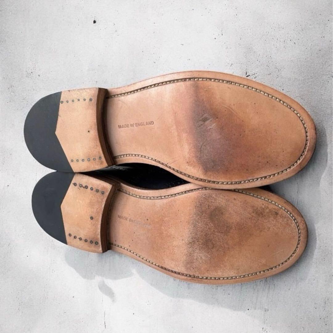 定価7万Tricker's 黒 ウィングチップシューズトリッカーズ24㎝革靴