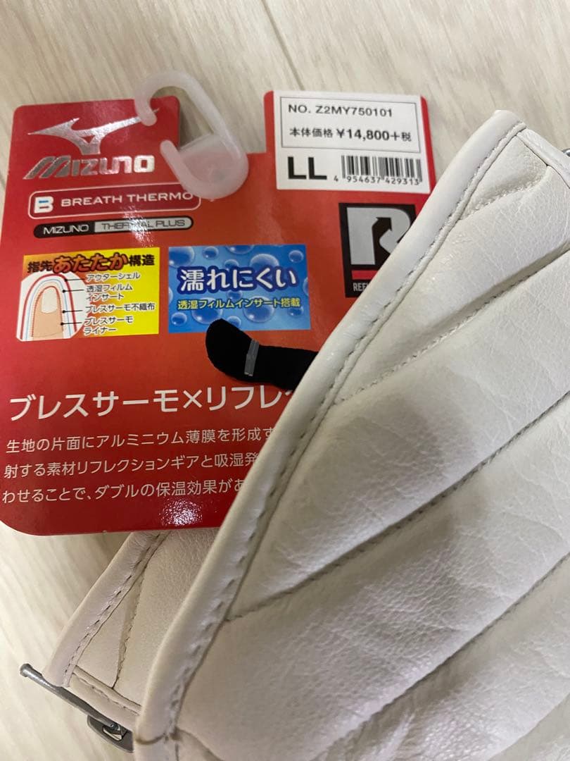 Mizuno スキーグローブ LL ホワイト