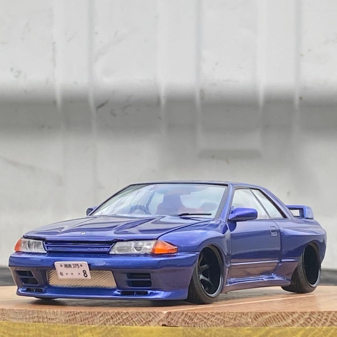 プラモデル完成品　アオシマ 1/24 R32GTR ワイド化