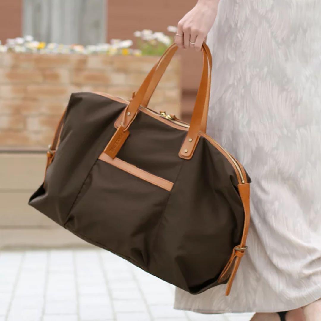 新品 HALEINE ボストンバッグ ナイロン レザー 軽量 旅行バッグ