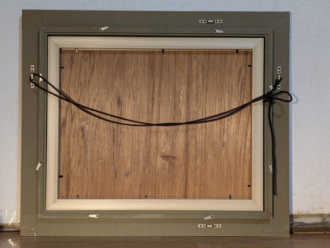 【真作】絵画　油彩6号　雪化粧の合掌造り集落　冬景色　情緒あふれる雪景　Z103