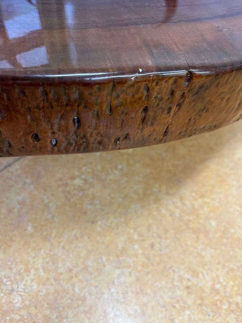 【希少】天然木 一枚板 大型座卓 円卓 センターテーブル 輪切り 昭和レトロ