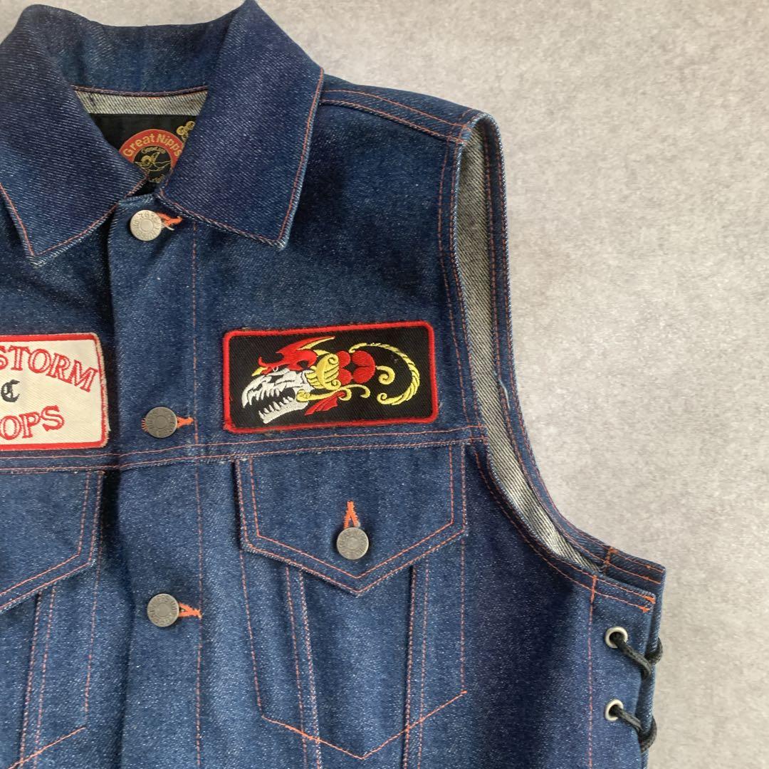 バイク乗り　BARNSTORM MC TROOPS デニムベスト　東本昌平