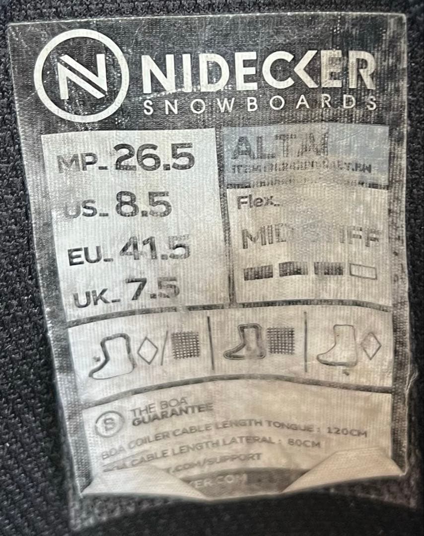 【即日発送】スノボ　NIDECKER ナイデッカー ALTAI 26.5cm