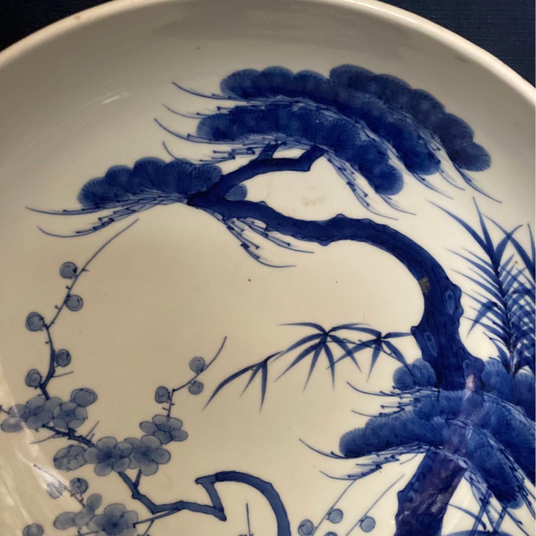 鍋島　松樹紋大皿　櫛高台