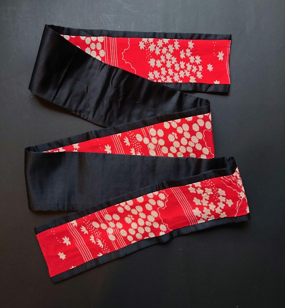 市松人形　お振り袖　着物と帯のセット　縮緬　古布　袷　本仕立て　15号52cm用