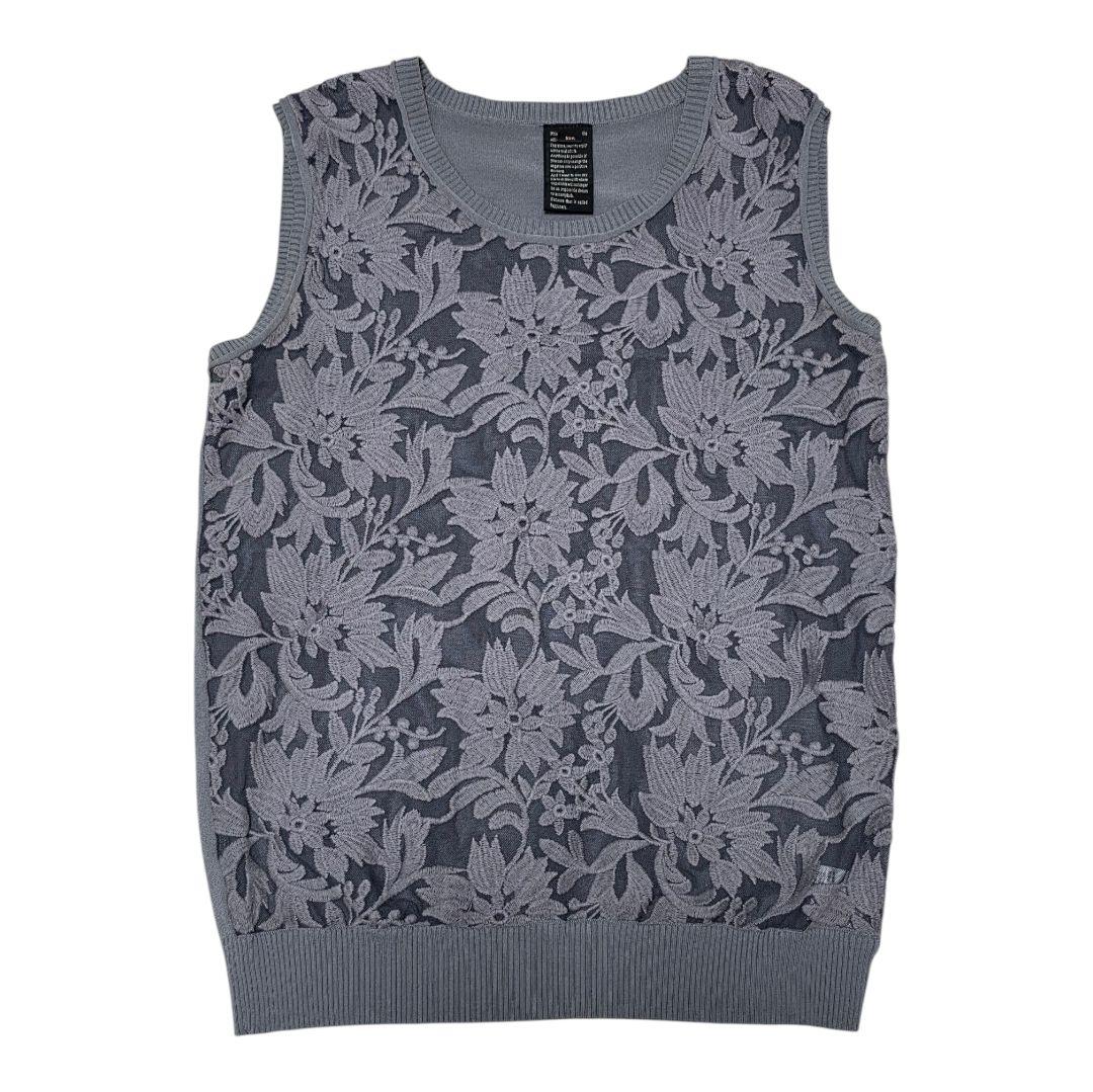 Sov. グレー 花柄 ニットアンサンブル