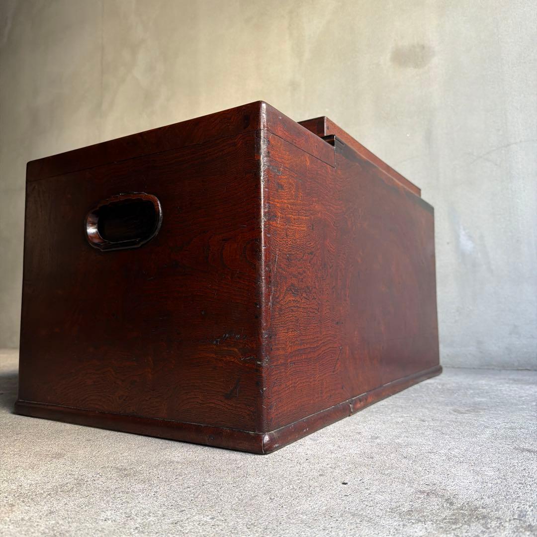 当時物　関東火鉢 欅 長火鉢　欅　黒柿　猫板　時代家具　アンティーク