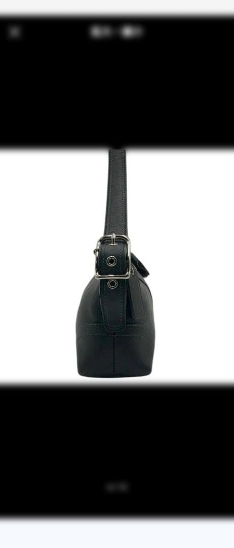 【極美品】COACHコーチ　ハンドバッグ　ポーチ　ブラック　レザー　　8A64