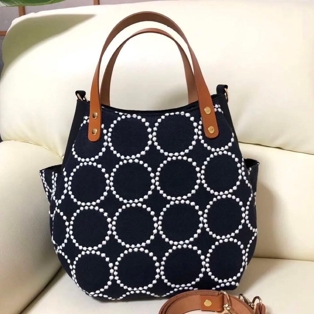 バルーンバッグ（M）ミナペルホネン 《タンバリン》ヌメ革