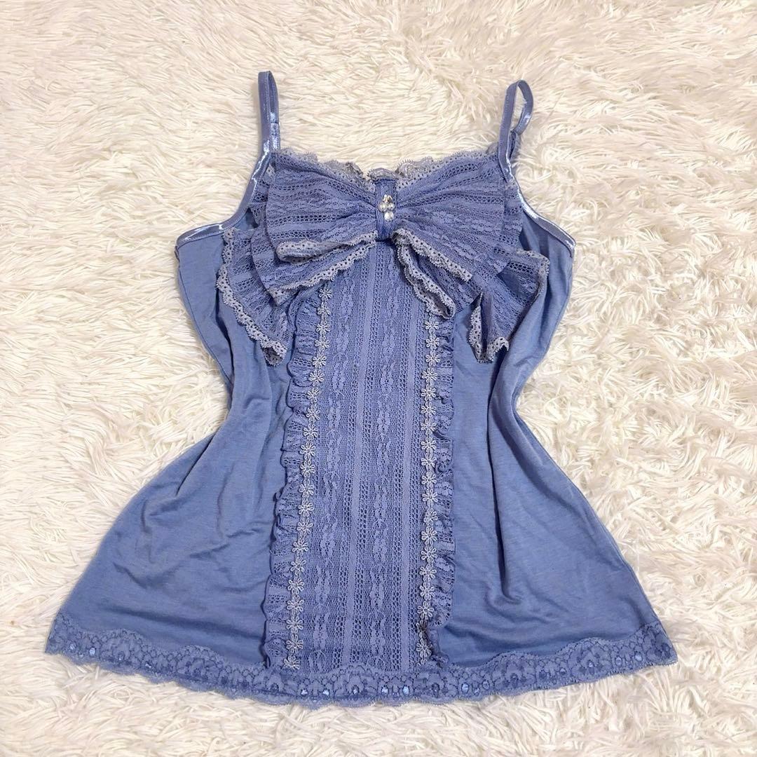 激レア　アクシーズファム　ビッグリボンキャミソール レース　はしごレース