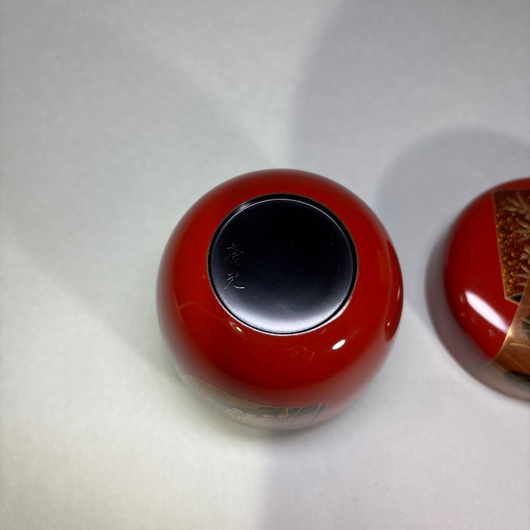 杉谷斉光　誰が袖蒔絵　朱大棗 (桐箱入)