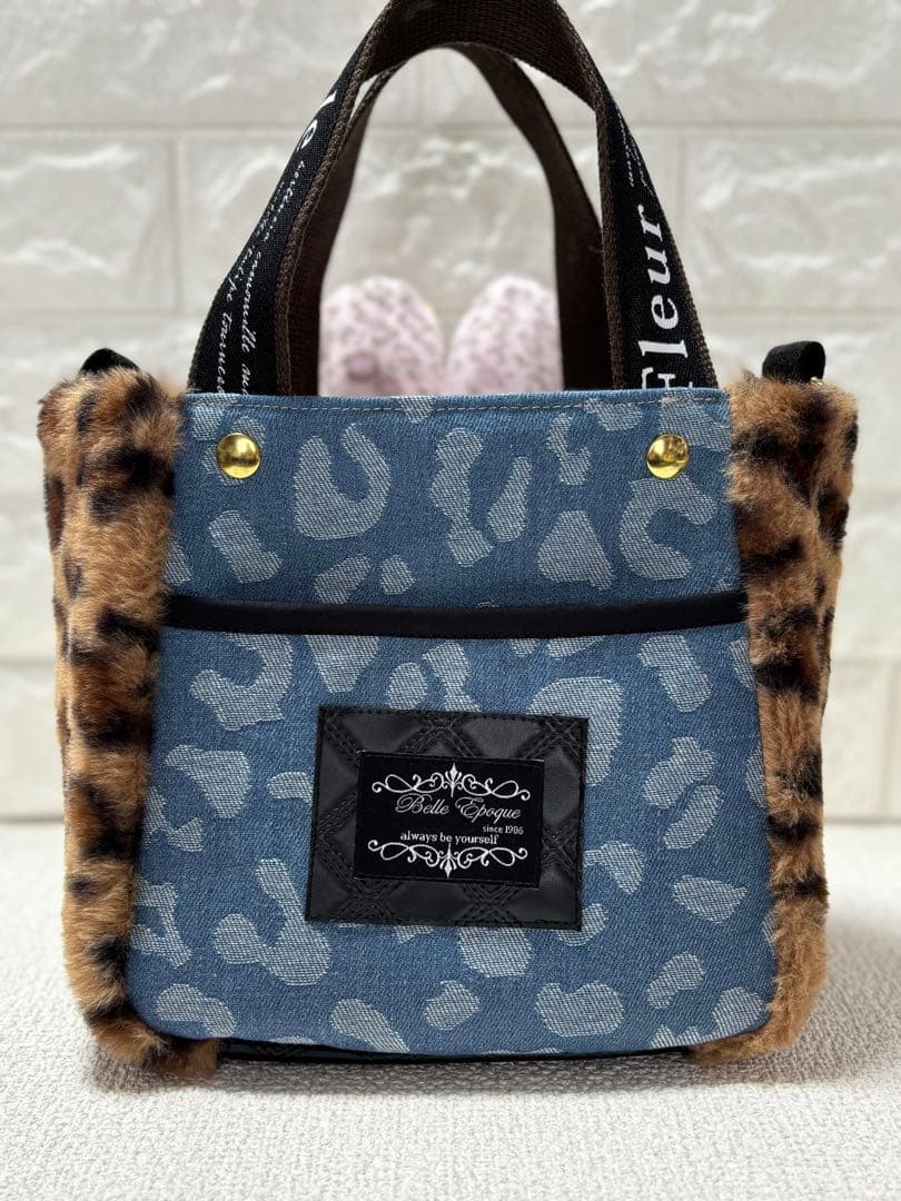 さ*ー様 コヤンイサムチョン　ハンドメイド　ミニファートートバッグ　ヒョウ柄　う