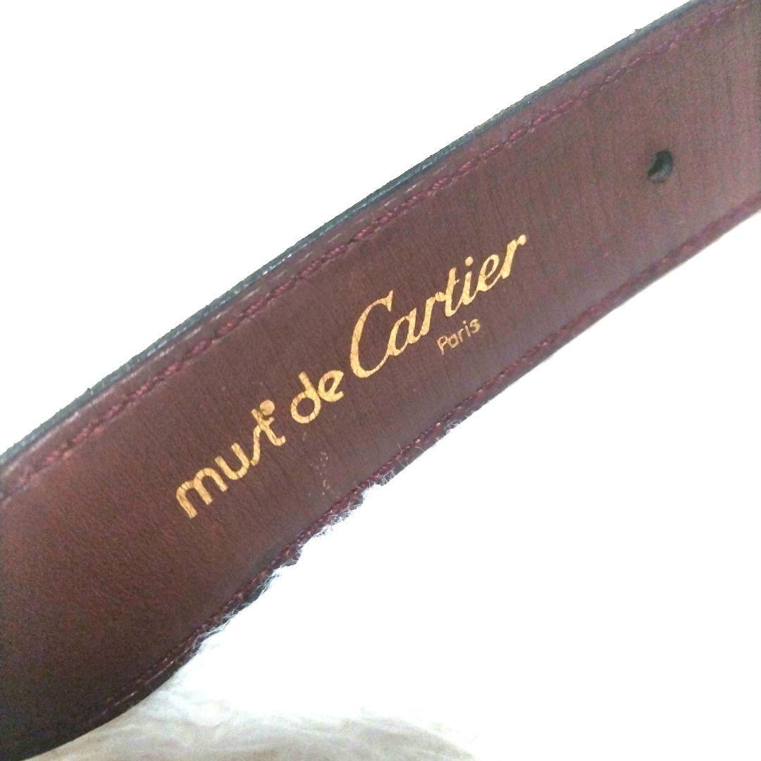 【美品】Cartier カルティエ ゴールドロゴバックル レザーベルト 廃盤