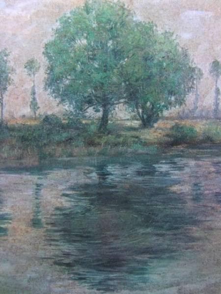 岡田　三郎助 、セーヌ河上流の景、希少な額装用画集より、新品高級額