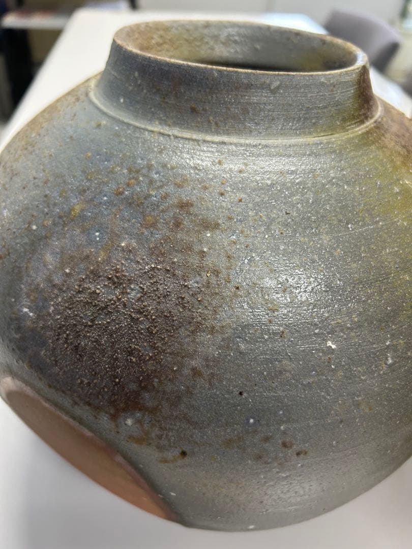 小山一草 備前焼 花器 箱あり