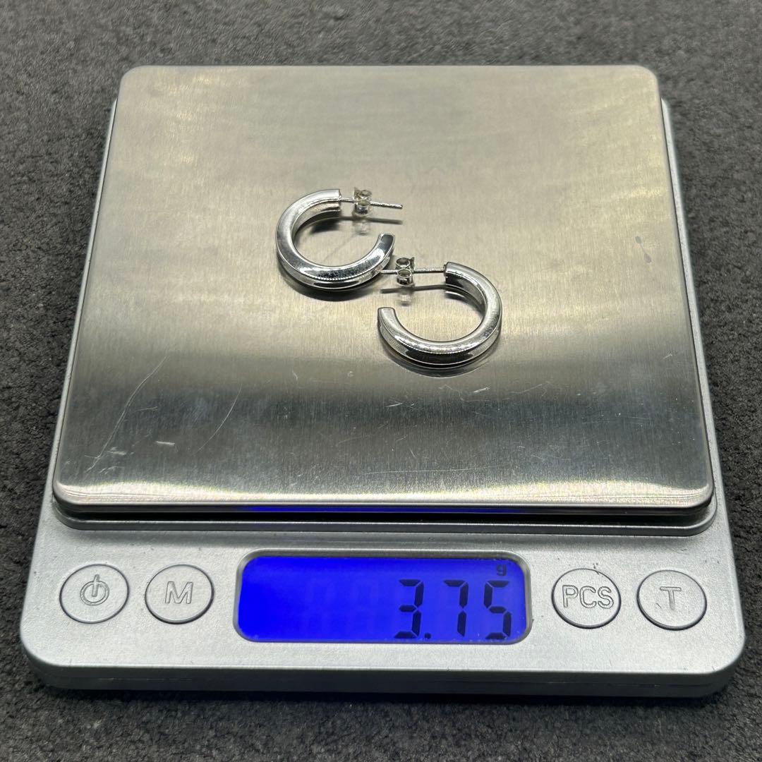 シルバー925 Silver 20mm フープピアス/軽研磨仕上げ/両耳