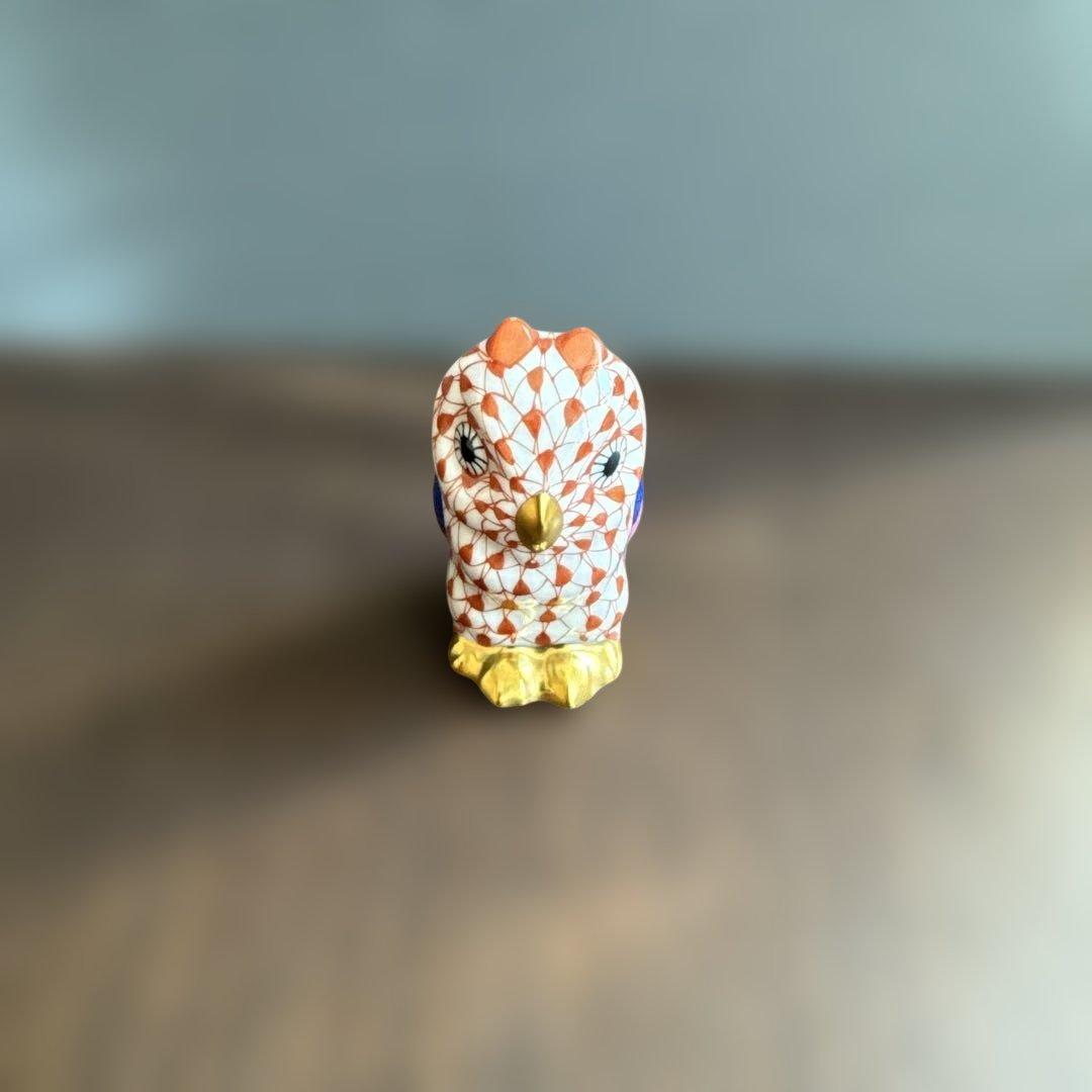 Herend 幾何学模様の陶器製鳥置物