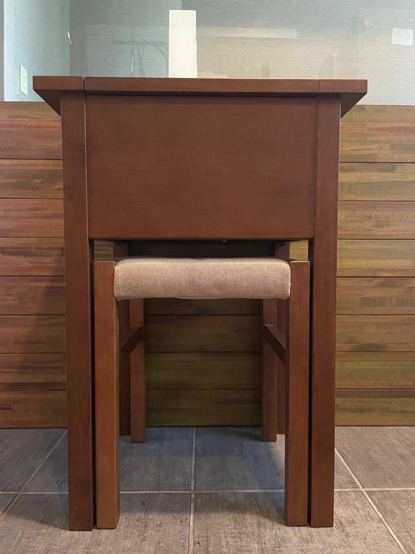 ねこ　美品■Muji無印良品 天然木バーチ材 ドレッサー/デスク+スツール