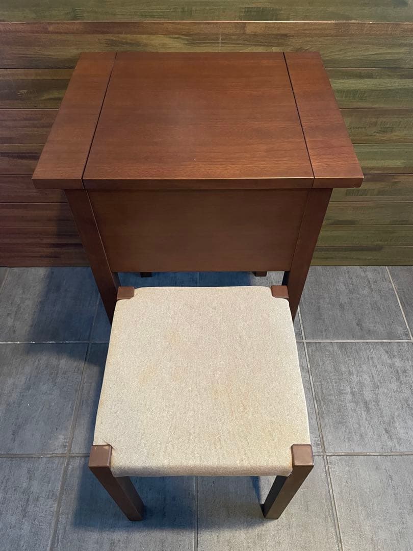 ねこ　美品■Muji無印良品 天然木バーチ材 ドレッサー/デスク+スツール