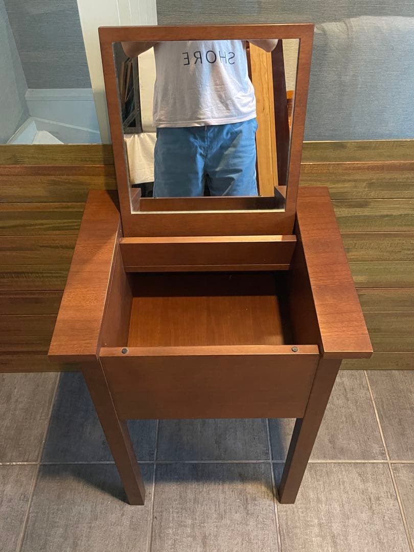 ねこ　美品■Muji無印良品 天然木バーチ材 ドレッサー/デスク+スツール