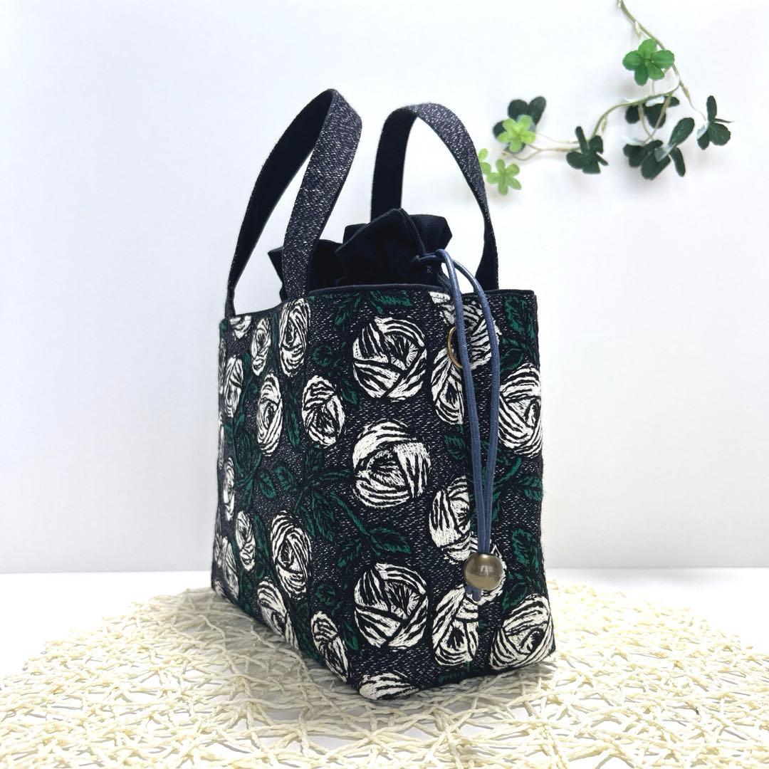 「専用」ミナペルホネンあおりポケット巾着バッグ　ハンドメイド