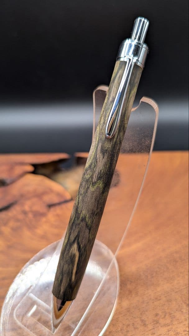 631特上　黒柿　孔雀杢　木軸シャーペン　ボールペン
