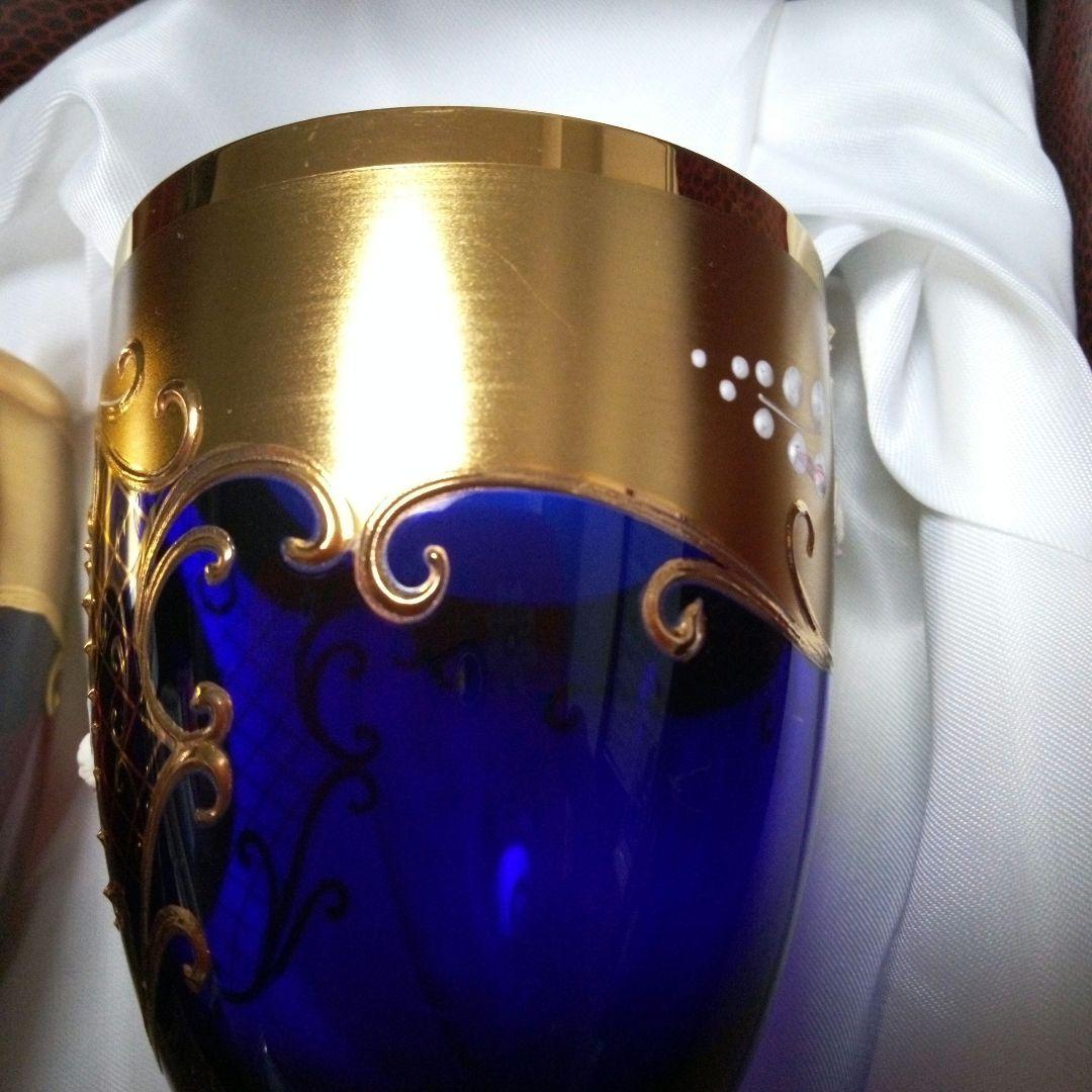 【 未使用・美品 】ラグーナムラノ ベネチアングラス 24金 金彩 ペアグラス