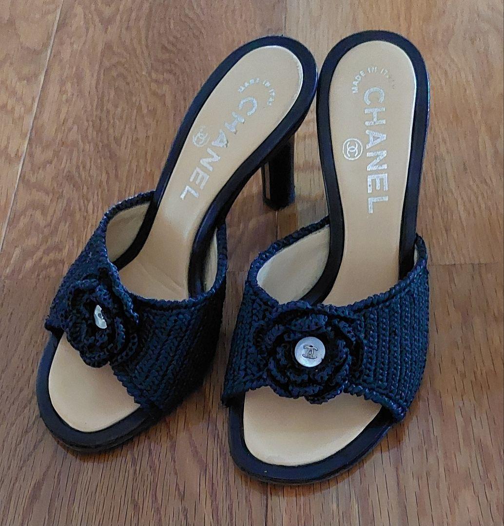 CHANEL シャネル　ブラック　ミュール　サンダル　サイズ35　22.5cm