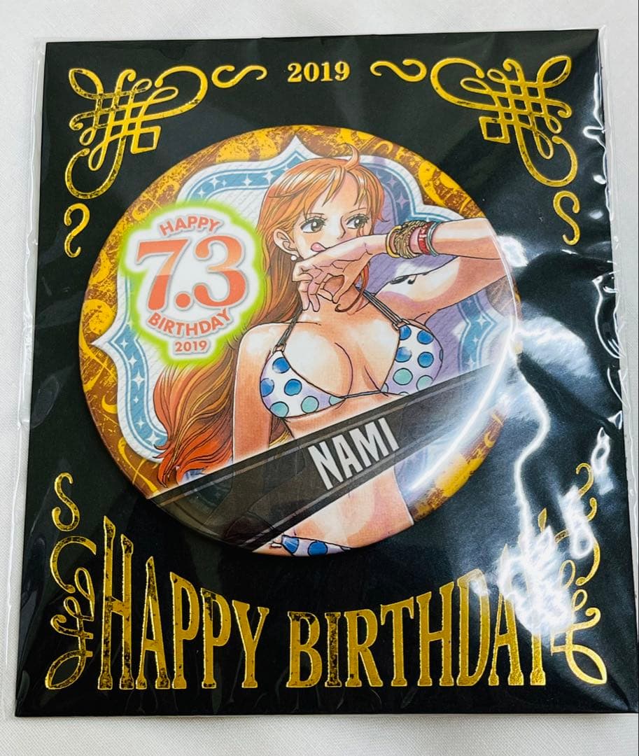 ワンピース ナミ バースデイ缶バッジ 2019 ジャンプショップ レア 限定 輩