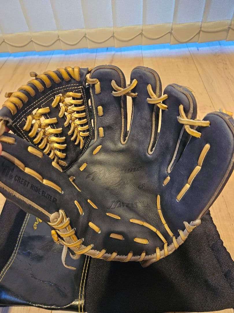 ミズノプロオーダー　軟式内野手　 ネイビー 収納袋付き　サイズ9